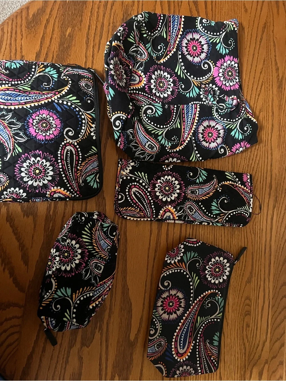 Vera Bradley Black Floral Paisley Cosmetic Bags!